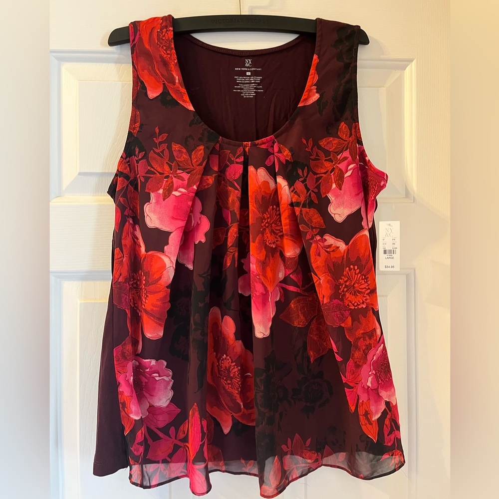 BNWT Large Red/Pink top New York & Co